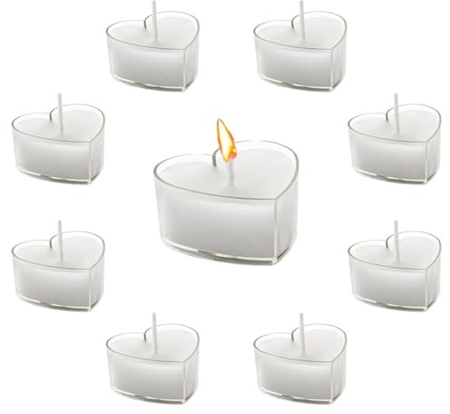 Romantische Kerzen in Herzform,Herz Romantische Teelichter,Herzförmige Romantische,Kerzen Deko Für Valentinstag,Herz Kerzen Teelicht,Herz Kerzen,Festliche Kerzen,Geeignet Candle Light Dinner(Weiß)