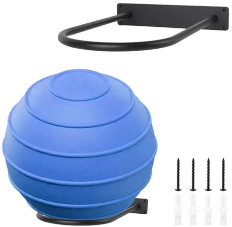 MEIPMQZ Stability Ball Holder，Exercise Ball Wall Mount,Yoga Ball Holder,For Home and Yoga Studios or Commercial GymsActs as a Ball Storage Rack (Black 2-pack)