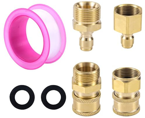 Gosknor 4pcs M22-14mm to 1/4in Pressure Washer Adapter, Quick Connect & Fast Disconnect Power Washer Adapter to 1/4in for Power Washers Hose Pump 5000 PSI