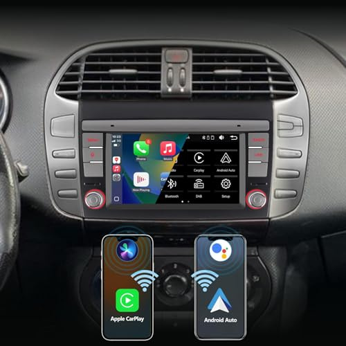Autoradio für FIAT Bravo 2007-2013 Unterstützung Wireless Carplay Android Autoradio Sat DSP Stereo Verstärker mit Mirror Link Bluetooth FM/RDS/EQ/USB/SWC