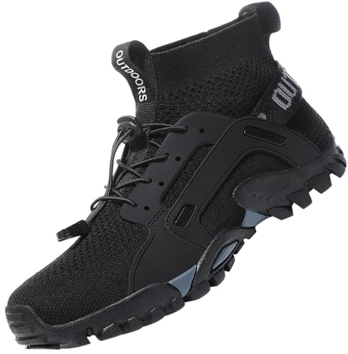 VTASQ Hiking Boots Mens Outdoor Non-Slip Trekking Mountaineering Shoes Trainers Lightweight Camping Climbing Shoes Sneaker Black 10 UK