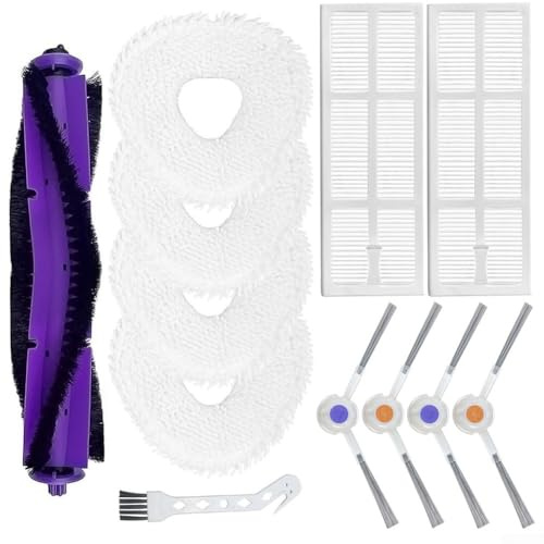 Shophubio Saugroboter Zubehör Set für Narwhal für Freo, Ersatzteile mit Hauptbürste und Seitenbürsten für Combo, wiederverwendbare Mikrofaser-Wischtücher,