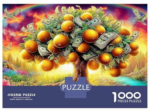 Wealth Paradise 1000Pc Challenging & Brainteasing Jigsaw Puzzle Vivid Orange Tree for Adults And Kids Age 12 Years Up Kid Toys 52x38cm/1000pcs