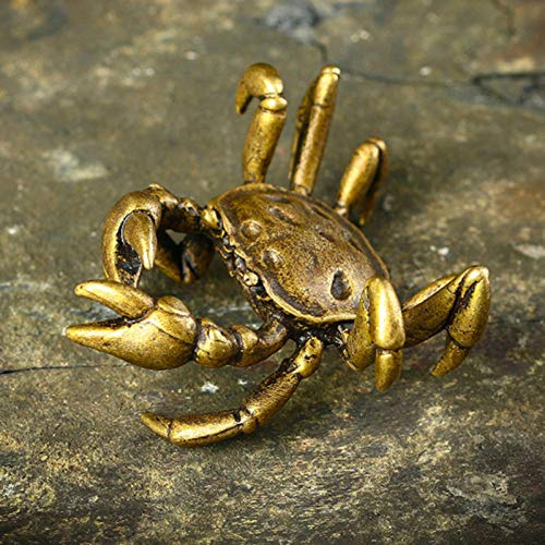 KELIEQA Dekorationen Ornamente Statue Figuren Skulpturen Reines Kupfer Solide Lukcy Krabbe Skulptur Teehaustier Ornament Zubehör Retro Bronze Tier Miniatur Figuren Desktop Dekorationen