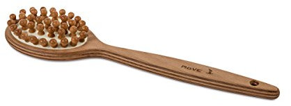 Möve Beech Plywood Massagebürste, Buchenschichtholz mit Holznoppen, Holz, 35 x 8 cm