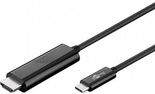 Goobay 77528 USB-C HDMI Adapterkabel, USB-C Stecker (Typ C) auf HDMI Stecker (Typ A) Video und Audioübertragung, 4K@60Hz, 1,80m, schwarz