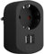 SIMON - Adaptador Combi, Adaptador de Viaje con Toma Schuko 16A y 2 Enchufes USB, Adaptador Corriente de Carga de Pared, Ladrón USB, Color Negro