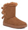 Bottes fourrées femme avec ruban noeud satiné et fourrure synthétique - Camel - Taile 36 EU