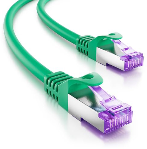 deleyCON 3,0m CAT7 Netzwerkkabel - 10 Gigabit - RJ45 Patchkabel Ethernet Kabel (Kupfer, SFTP PiMF Schirmung) - für Highspeed LAN DSL Switch Modem Router Patchpanel CAT7 CAT6 CAT5 - Grün