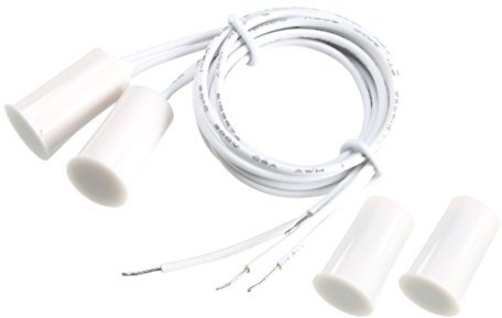 Sourcingmap N.C. Recessed Wired Security Window Door Contact Sensor Alarm Magnetic Reed Switch White RC-33 2pcs