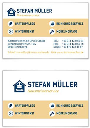 100 x Visitenkarten individuell Business Karten 300g/qm 85 x 55 mm - Hausmeister