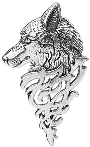 Xuniu Mode Broche Broche, Rétro Europe Loup Tête Badge Broche Revers Pin Hommes Femmes Chemise Costume Accessoire Argent