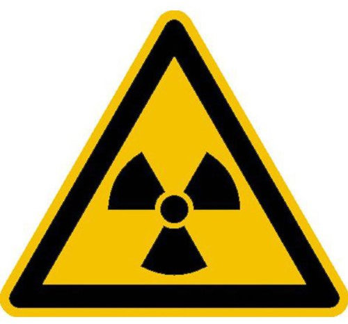 Betriebsausstattung24 Warnschild Warnung vor radioaktiven Sotffen - PVC-Folie, selbstklebend - 2,5 cm Seitenlänge - W003 - Ionisierender Strahlung