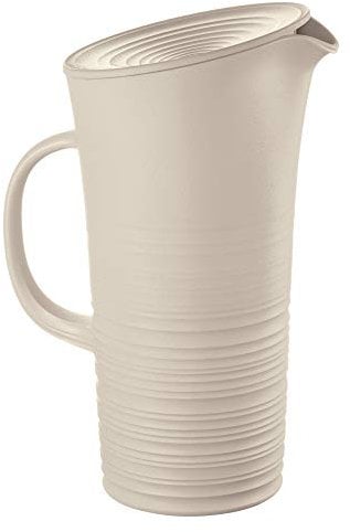 Guzzini - Tierra, Carafe avec Couvercle en Plastique recyclé - Argile, 18,7 x 13,4 x 10 x h26,9 cm | 1800 CC - 18170179