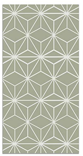 Panorama Alfombra Vinílica Cocina Baño - Varios Tamaños - (Líneas Estrellas Verde 40x80 cm)
