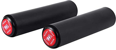 Keenso Mountainbike Lenkergriffe, 1 Paar Fahrrad 18mm Griffe Ultralleicht Anti-Rutsch Lenkergriffe mit Endkappen für -Fahrrad, Stunt -Scooter(Schwarz)