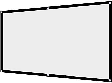 Projector Curtain, 60-120 Inch Portable Projection Screen Foldable 16:9 HD Non-crease Projector Curtain Projection Movies Screen for Home Outdoor (120in)