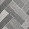 Retro Tile Style Vinyl Flooring 4.3mm Thick Comfortable Felt Back R10 Lino Kitchen Bathroom (Mixed Grey Herringbone Parquet Tiles, 2m x 4m / 6ft 6 x 13ft 1)