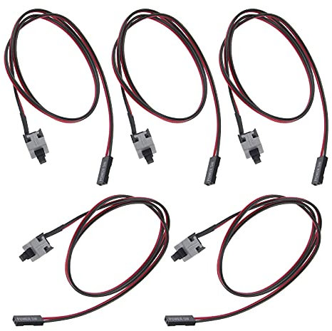YINETTECH 5pcs 2 Pin SW PC Power Cable On/Off Push Button ATX Computer Switch Wire Restart Power switches Easy to Install 50cm