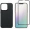 caseym iPhone 13 Pro Phone Case and Screen Protector Bundle - Biodegradable Compostable Phone Protection - An Eco-Conscious Silicone-Alternative Matte Black