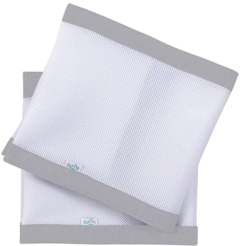 Purflo Atmungsaktive Nestchen,sichere Alternative zu traditionellen Babybettumpern,maschinenwaschbar & einfach zu installierende Klettverschlüsse,Babyutensilien,Wolkengrau