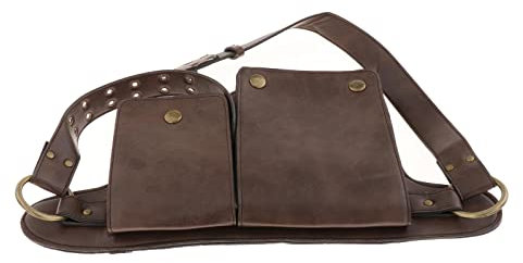 Baoblaze Gürteltasche aus PU-Leder im Wikinger-Stil, mittelalterliche Taillentasche, Gürteltasche für Rollenspiele, Kostümzubehör, Cosplay, Piraten, Frauen, Schwarz