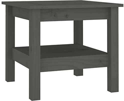 vidaXL Couchtisch Beistelltisch Wohnzimmertisch Kaffeetisch Sofatisch Teetisch Tisch Holztisch Wohnzimmer Grau 45x45x40cm Massivholz Kiefer
