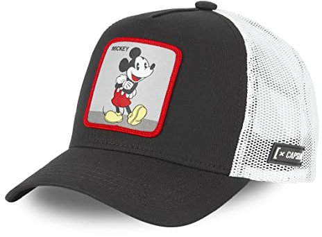 Capslab Mickey Mouse Walt Disney Black White Trucker Cap - One-Size