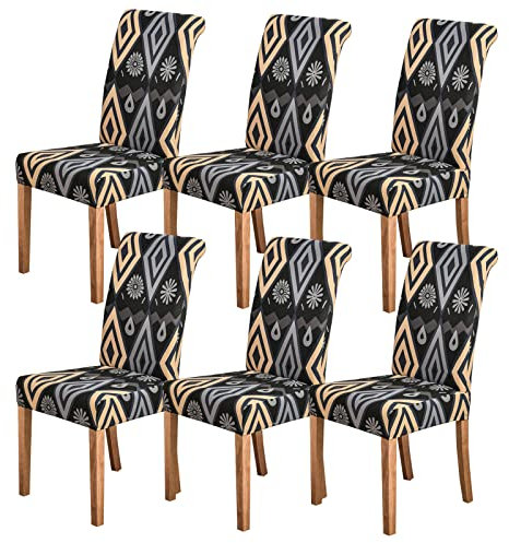 HZDHCLH Chair Covers Slipcovers 4/6 PCs Stretch Removable Washable Short Dining Chair Protector Cover Seat for Hotel,Dining Room,Ceremony (Bach,6 PCS)