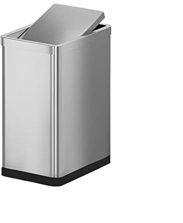 Poubelle 10L Shake Couvercle Poubelle Ménage Lumière De Luxe Rectangulaire En Acier Inoxydable Poubelle Grande Capacité Poubelle De Stockage Seau Poubelle à ordures pour salle de bain, cuisine, ma ( C