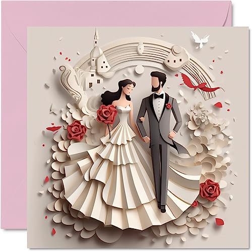 Stuff4 Hochzeitskarten für Paare – Kirchenglocken – Glückwunsch, glückliches Verlobungsgeschenk, Glückwunschkarte, Well Done-Karte, 145 mm x 145 mm, Hochzeitsgrußkarten für Paare, Verlobte, Verlobte