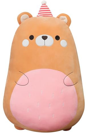 Gisqis Bär Kuscheltier Baby Kissen Flauschig Bär Kuschelkissen Teddybär Plüschtier Kleines Plüschkissen Plüschtiere Stofftiere Fluffy Stuffies für Kinder Babyzimmer Kinderzimmer Deko Mädchen