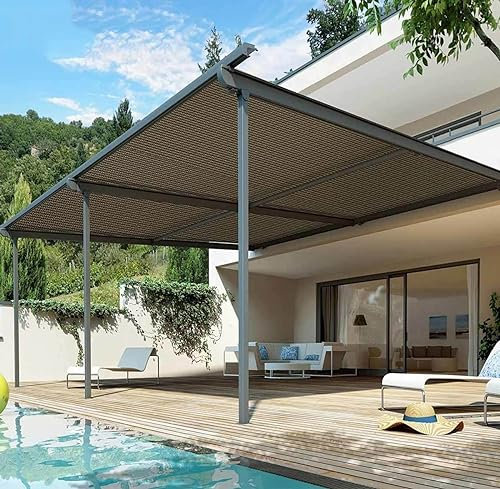 Rete Ombreggiante Traspirante Vele Ombreggianti Rete Telo Ombra Rete Antigrandine per Serre/Terrazza Esterna, Piscina,brown-3x4m