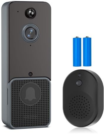 ThikK Smart Home T6 Wireless WiFi Video Doorbell Camera Digital Outdoor Door Bell Intercom HD Night Vision Security Protection Aiwit(With Battery)