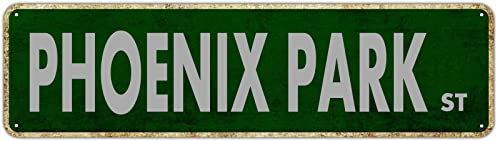 Phoenix Park Cartello stradale vintage poster decorazione per la casa retrò Avenue Targa in latta decorazione da parete per esterni Targa decorativa 40,6 x 10,2 cm