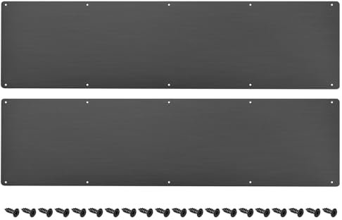 sourcing map 2pcs Door Kick Plate, 8 x 30 Inches Aluminum Kick Plate Door Plate, 2 MM Thickness, for Exterior Front Door or Back Door, Black