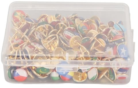 Reißzwecken mit Nationalflagge, Bürodekoration, 200 Stück, geeignet für Karten und Kalender