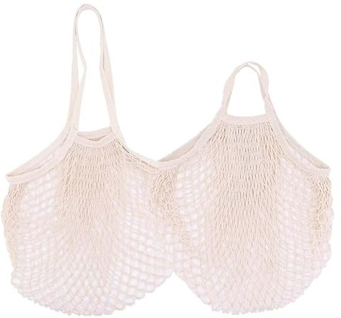 2PCS String Bag,Portable Reusable Net String Shopping Bags,Net String Shopping Bags Mesh Produce Bags Organic Grocery Shopping Bags Tote Handbag for Vegetables Fruits Commodities Outgoing Travel.