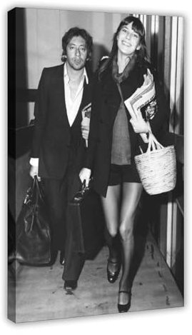 Jdekaec Leinwandposter Jane Birkin und Serge Gainsbourg 8, Schlafzimmer-Dekor, Sportlandschaft, Büro, Raumdekoration, Geschenk, Rahmen-Stil, 60 x 90 cm
