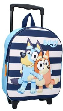 mybagstory - Kinderrucksack - Trolley - Blau - 3D - Blau - Kind - Schule - Kindergarten - Kita - Jungen Schulranzen - Größe 32 cm - Verstellbare Gurte - Rollen - Geschenkidee, Blau - Blau, 26 cm x,