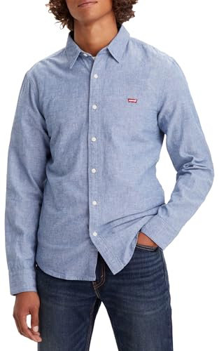 Levi's Men's LS Battery HM Shirt Slim, Navy Peony, XS