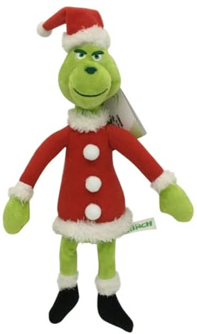 SENTOYA Plüschtier Grinch Weihnachten Hunde Plüsch Puppe Stuffed Toy Wurfkissen Stofftier Geschenke für Kinder Mädchen Jungen (Weihnachten Grinch)