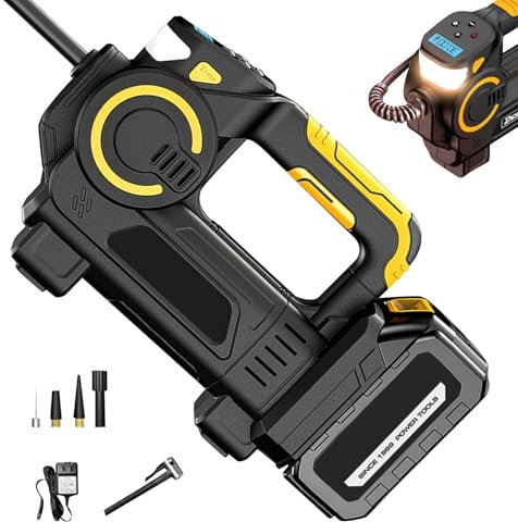 Inflador de neumáticos de mano | Bomba de aire con pantalla digital inteligente | Compresor de aire avanzado para neumáticos de coche | Compresor de aire digital | Compresor de aire compacto de mano