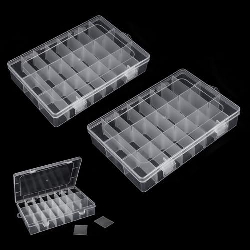 ChanraingYee 2 STK Sortierboxen für Kleinteile, kleinteilebox, Aufbewahrungsbox mit Fächern, Box mit Fächern, Sortierboxen für Kleinteile, Setzkasten, Sortierbox, Perlenbox Sortierbox, Setzkasten