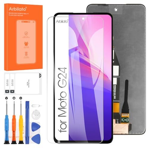 Arbilato Écran pour Motorola Moto G24 LCD - pour Motorola G24 Ecran LCD pour Motorola G24 / G04 / G04S LCD Numériseur Tactile Assemblage Kits XT2423-1