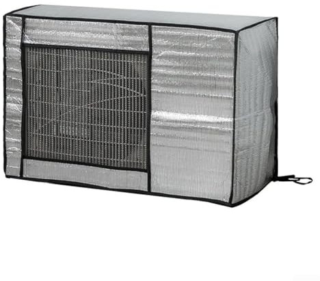 Protector solar portátil para aire acondicionado, cubierta antipolvo de aluminio para aire acondicionado, cubierta antipolvo para unidad exterior, impermeable, diseño multifuncional (96 x 40 x 70 cm)