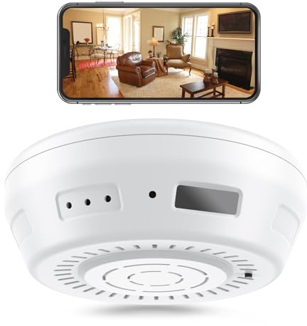 FORTHAUS. Hidden Camera Smoke Detector, Wireless WiFi, Nanny Cameras with Cell Phone App, 180 Days of Power, Night Vision, Motion Detection, Side Lens for