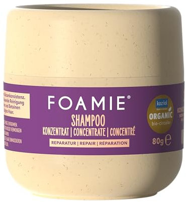Foamie Shampoo Konzentrat Reparatur, 3x konzentrierte Pflege, nachhaltige Verpackung, aufbauend, silikonfrei, vegan, mit Niacinamid & Betain, 80g