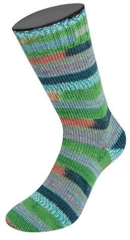 LANA GROSSA Meilenweit Arte | Sockenklassiker, bedruckt und waschmaschinenfest | Handstrickgarn aus 80% Schurwolle & 20% Polyamid | 100g Wolle zum Stricken & Häkeln | 420m Garn FB 6811