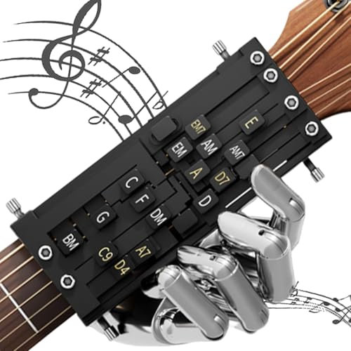 Omuotaut Gitarren-Akkordspieler, Akkordtrainer, Akkordpresser, Lernsystem mit Gitarrentabelle, Lehrpraxis, Zubehör für Anfänger, Geschenke (Doppelakkord)